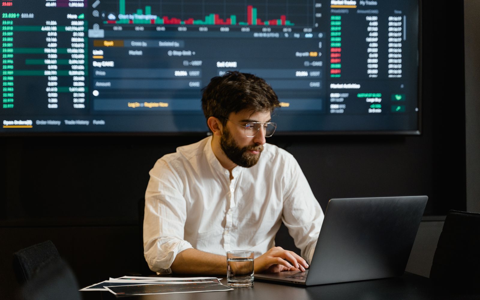 A founder working through the numbers behind a plan