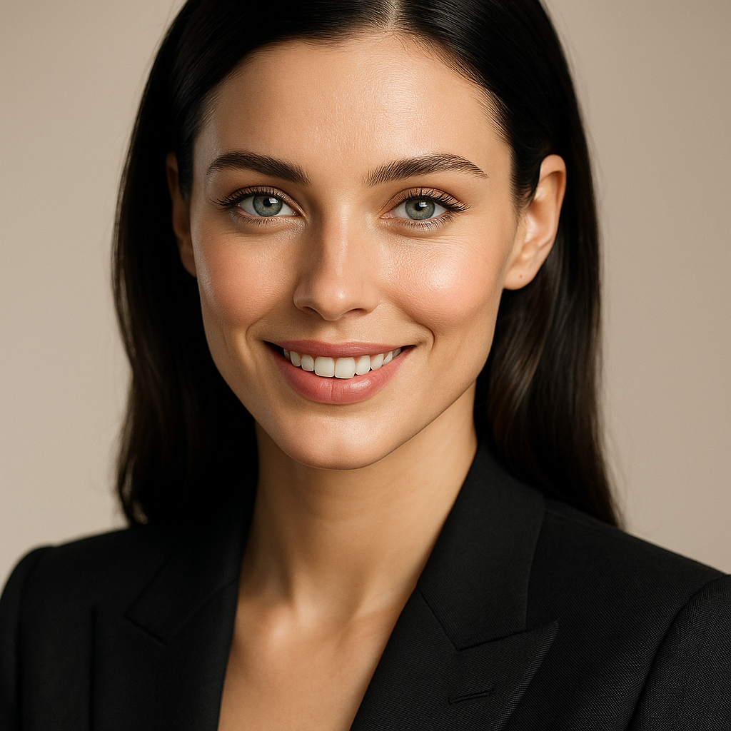 AI-generated portrait of Michelle, a professional AI receptionist