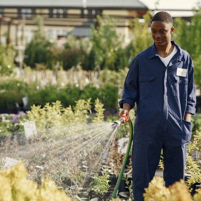 Landscaping business owner with equipment